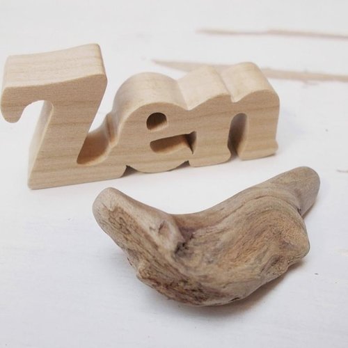Mot décoratif en bois miniature : zen - home déco lettres en bois