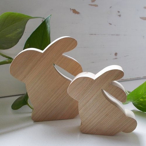 Lapins en bois massif - lapins en bois à poser