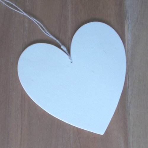 Coeur en bois brut - le lot de 2 - 10cm - forme coeur à décorer - coeur pour suspension 