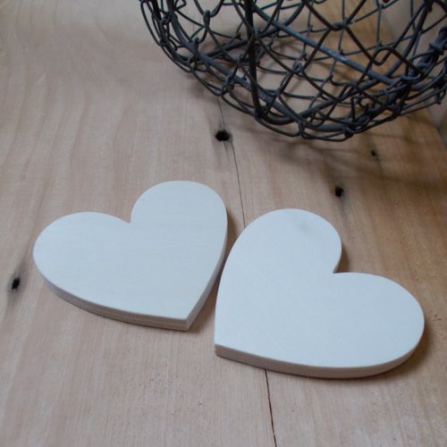 Coeurs en bois le lot de 2 - 5,5cm - formes coeur à décorer 