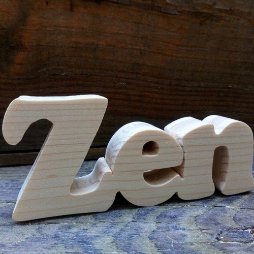 Mini mot décoratif en bois massif: zen - home déco lettres en bois