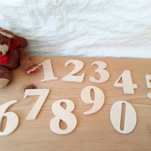 Chiffres en bois - chiffres à décorer busy board - le lot de 10