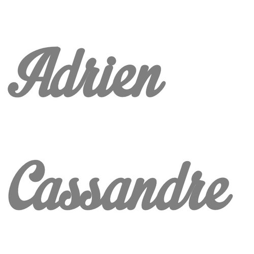 Adrien et cassandre - prénoms en bois