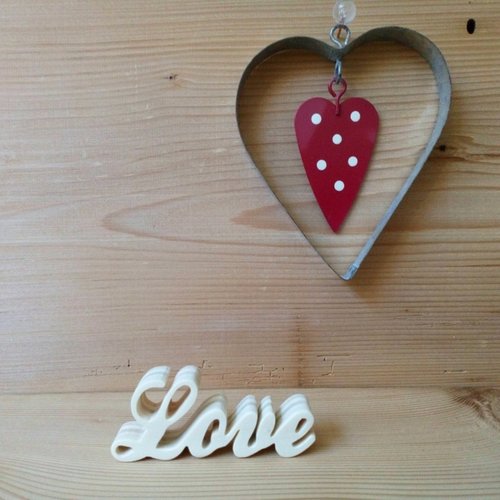 Mini mot décoratif en bois : love