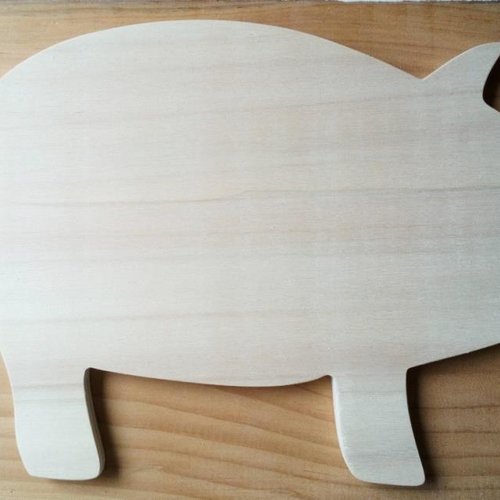Cochon en bois brut 25cm de longueur