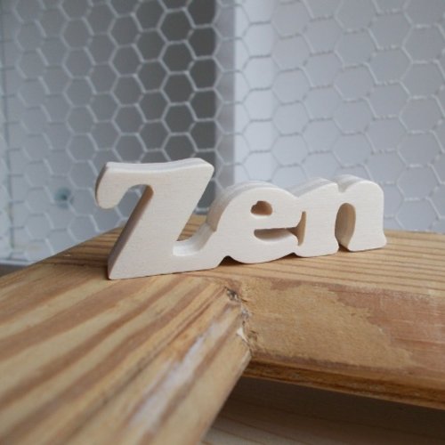 Petit mot décoratif en bois massif: zen - home déco lettres en bois