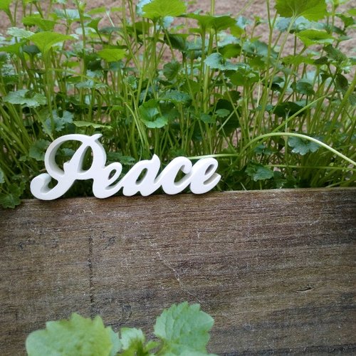 Mini mot décoratif en bois : peace
