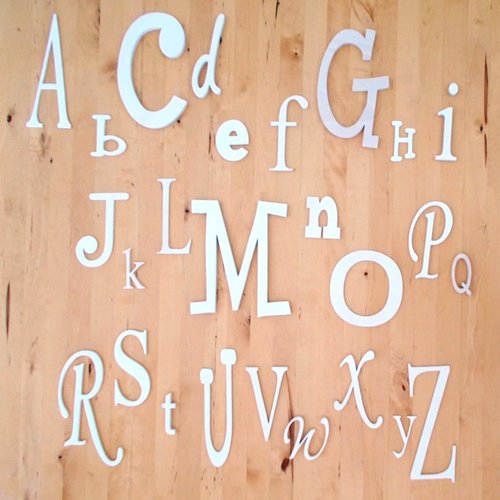 Alphabet en bois - lettres en bois brut à décorer