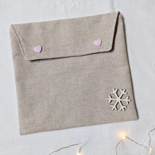 Pochette cadeau en tissu réutilisable format cd