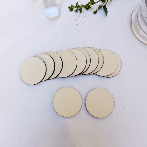 Forme en bois brut : rond - le lot de 5