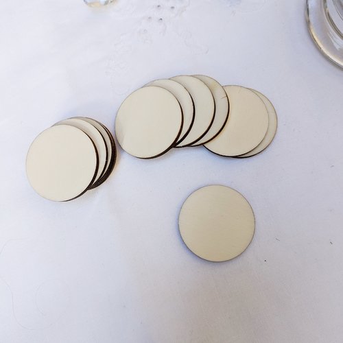 Forme en bois brut : rond - le lot de 5