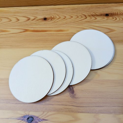 Forme en bois brut : rond - le lot de 5