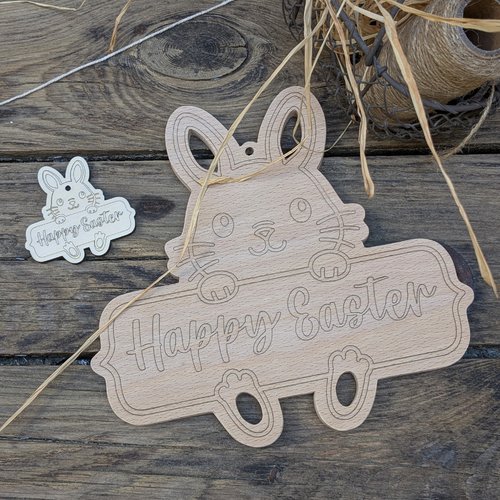 Décor de porte pour pâques - lapin