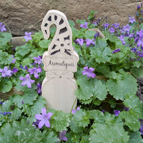 Etiquette pique jardin : petit nain de jardin décoratif