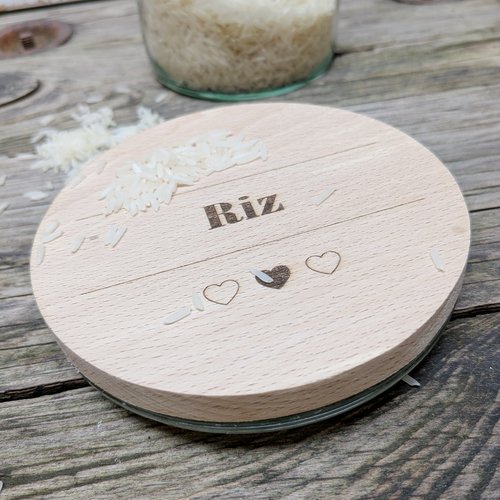 Couvercle en bois pour pot/bougie