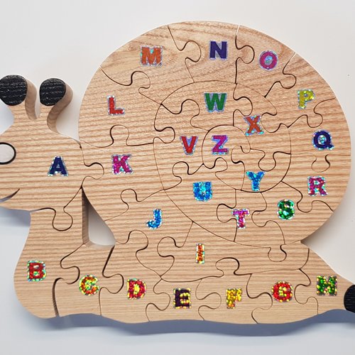 Puzzle alphabet 3d escargot
