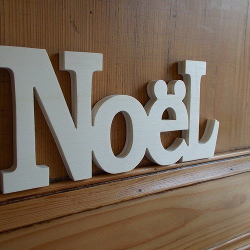 Mot décoratif noel - noel en bois à poser ou suspendre