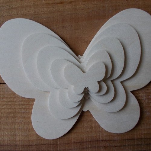 Papillon à décorer en bois ( MDF ) - Facile à peindre - Gomille