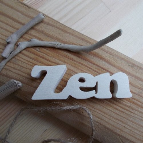 Mini mot décoratif en bois : zen