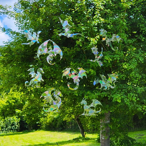 Sun catcher sticker dragon lot de 10 attrape soleil autocollant de fenêtre créateur d'arc-en-ciel