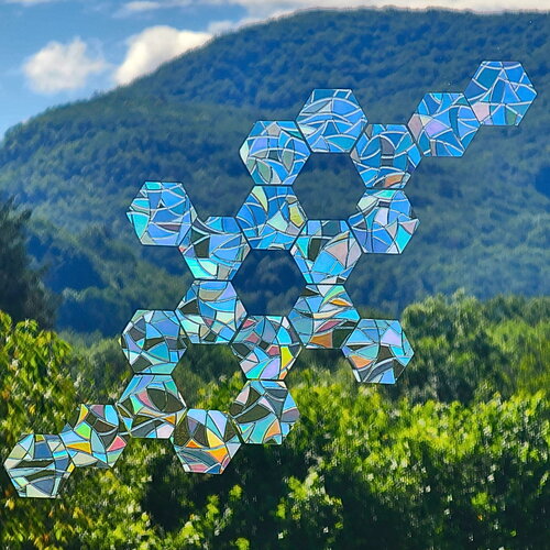 Sun catcher sticker lot de 20 hexagones repositionnables autocollant attrape soleil créateur d'arc-en-ciel