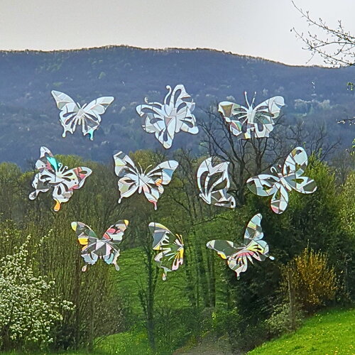 Suncatcher sticker papillons, lot de 10 attrape-soleil, autocollant de fenêtre, vitrail de fenêtre