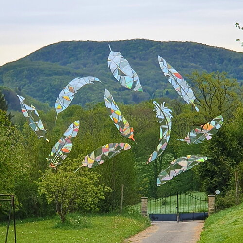 Suncatcher stickers plumes lot de 10, attrape-soleil autocollant de fenêtre