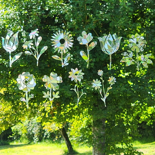 Sun catcher sticker jardin de fleurs autocollant de fenêtre repositionnables créateurs d'arc-en-ciel