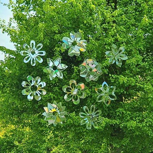 Sun catcher stickers floral, lot de 10 attrape soleil floral, créateur d'arc-en-ciel, suncatcher sticker fleurs