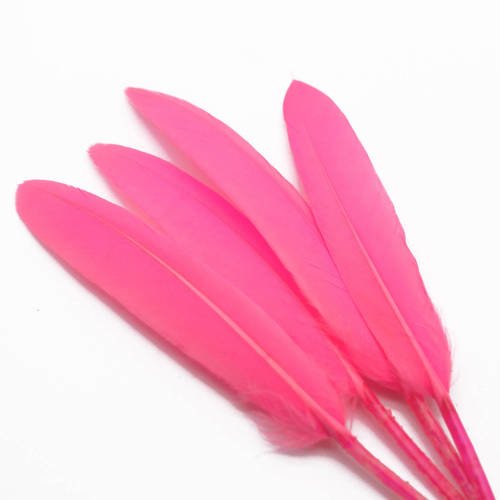 Lot De 4 Plumes D Oie Teintees Couleur Rose Bonbon Un Grand Marche