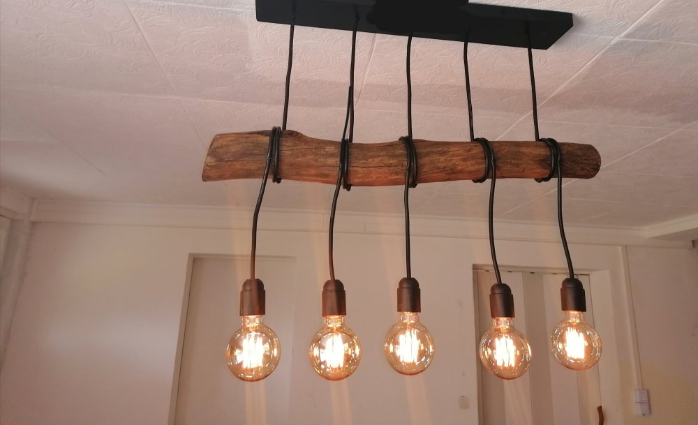 Lustre naturel en bois flotté, suspension luminaire en bois flotté ,lampe  suspendue contemporaine, éclairage de pendentif - Un grand marché