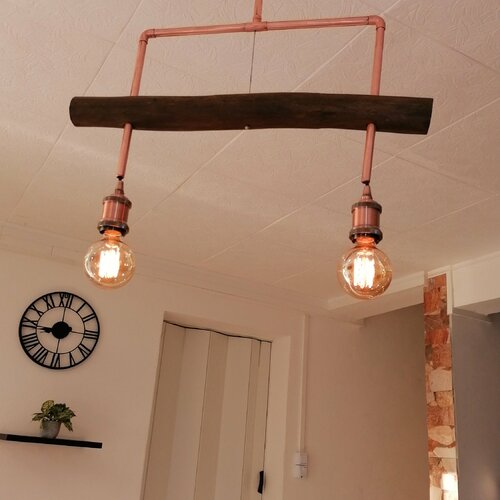 Lustre en bois flotté, suspension luminainaire en bois flotté, lampe suspendue contemporaine, lampe de plafond, éclairage