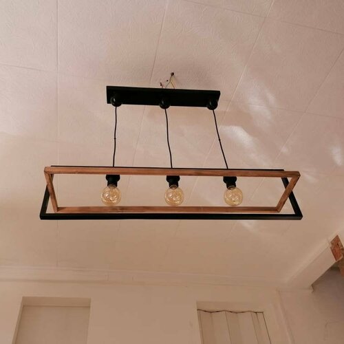 Lustre en bois, suspension luminaire en bois, lampe suspendue contemporaine, lampe de plafond, éclairage, artisanal