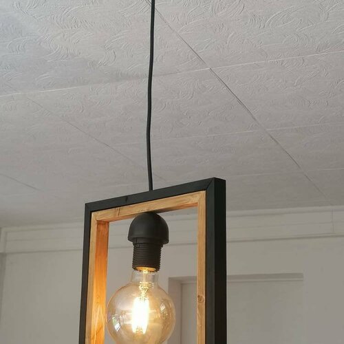 Lustre en bois, suspension luminaire en bois, lampe suspendue contemporaine, lampe de plafond, éclairage artisanal