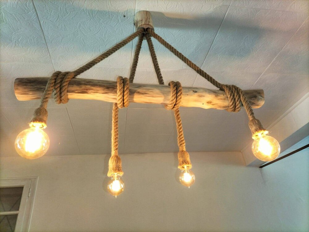 Lampe plafonnier Bois flotté