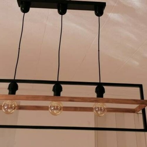 Lustre mimosa en bois, suspension luminaire en bois, lampe suspendue contemporaine, lampe de plafond, éclairage artisanal