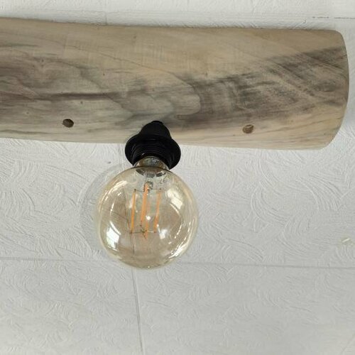 Lampe plafonnier bûche en bois flotté, lampe cosy en bois flotté, suspension luminaire
