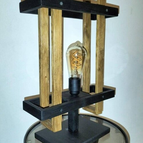 Lampe à poser en bois, lampe de table en bois, lampe à poser