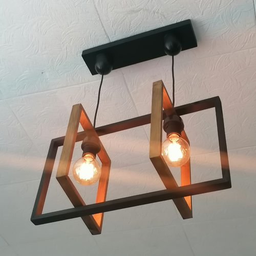 Lustre en bois, suspension luminaire en bois, lampe suspendue contemporaine, lampe de plafond, éclairage , artisanal