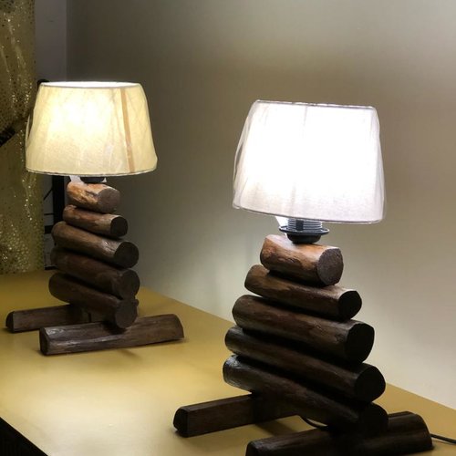 Lampe de chevet en bois flotté, lampe  contemporaine, artisanale