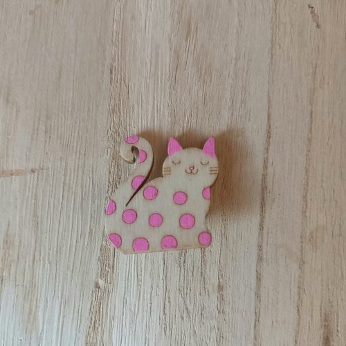 Broche chat à pois