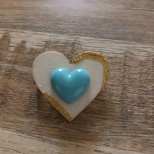 Broche double cœur