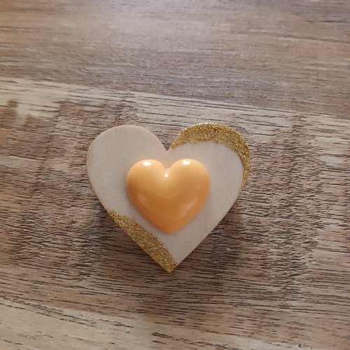 Broche double cœur