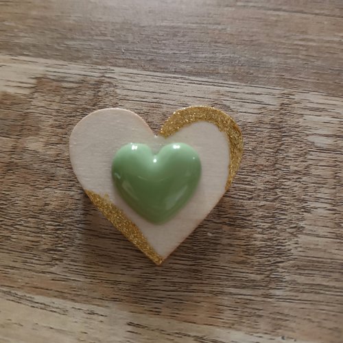 Broche double cœur