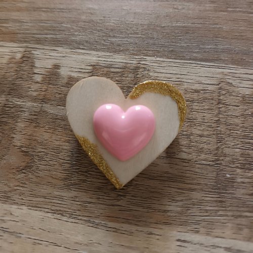 Broche double cœur