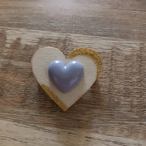Broche double cœur
