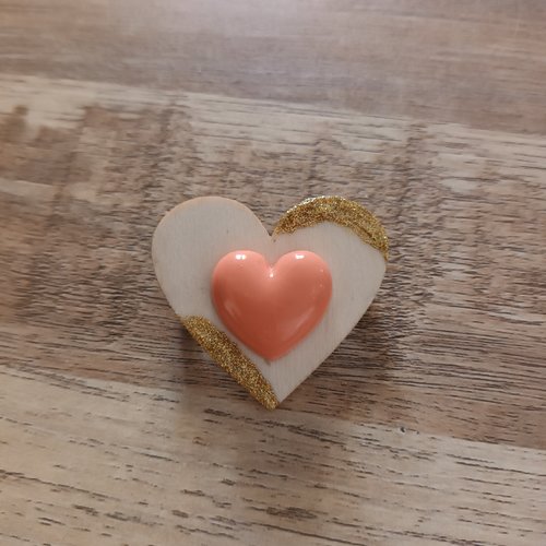 Broche double cœur