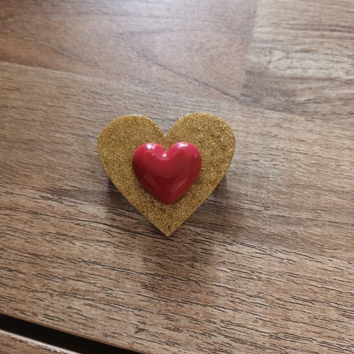 Broche double cœur