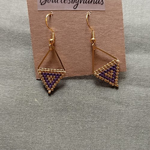 Boucles d'oreilles triangle doré