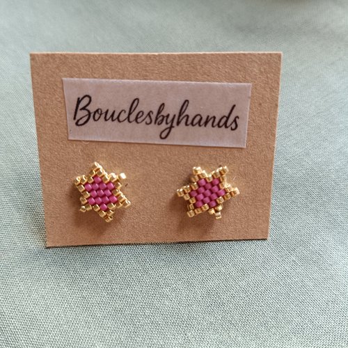 Puces oreilles miyuki étoiles